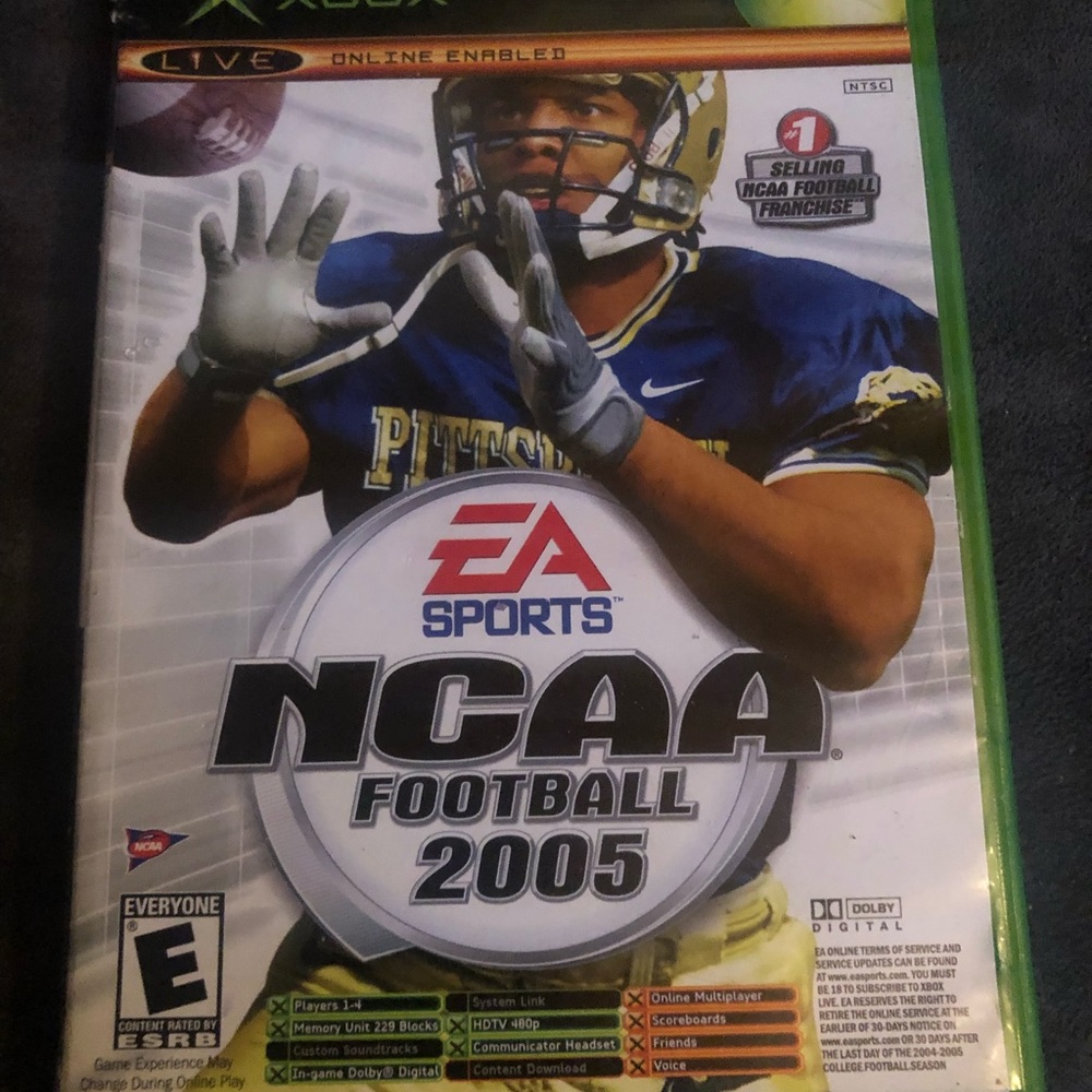 XBOX NCAA football 2005 / Top Spin Tennis 1 Disc 2 Games